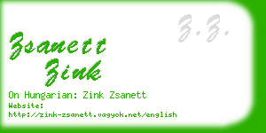 zsanett zink business card